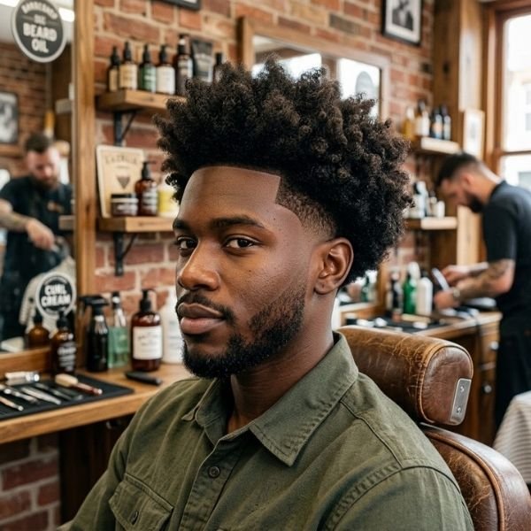 10. Natural Afro With Mid Taper Fade