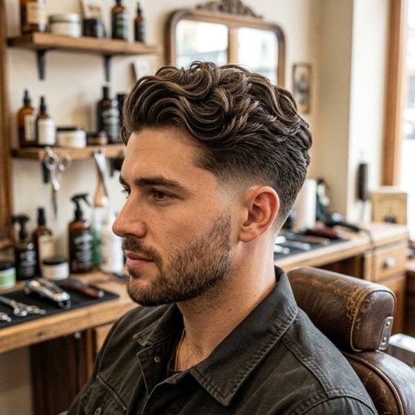 11. Mid Taper Fade for Wavy Hair
