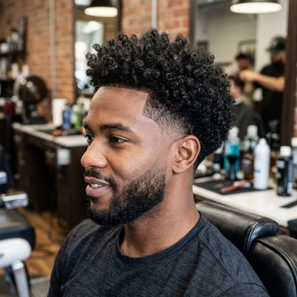 12. Mid Taper Fade for Curly Hair