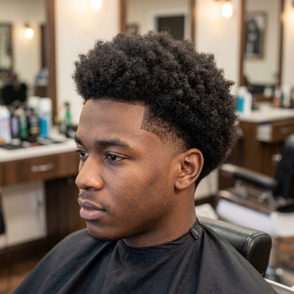 13. Mid Taper Fade Afro Without Front Taper