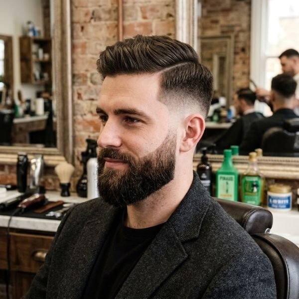 14. Mid Taper Fade With Beard