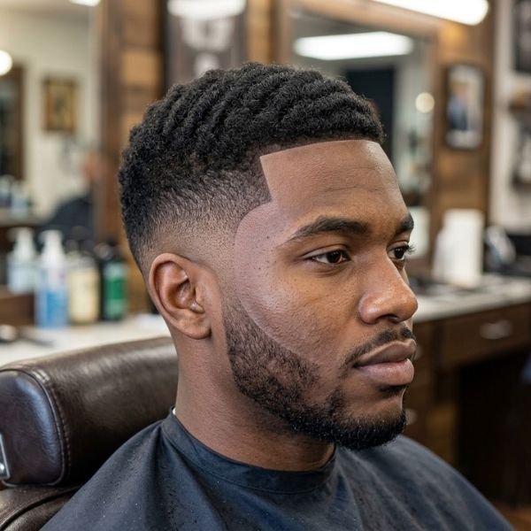 15. Mid Taper Fade With Line Up