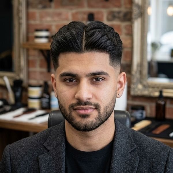 18. Mid Taper Fade Middle Part
