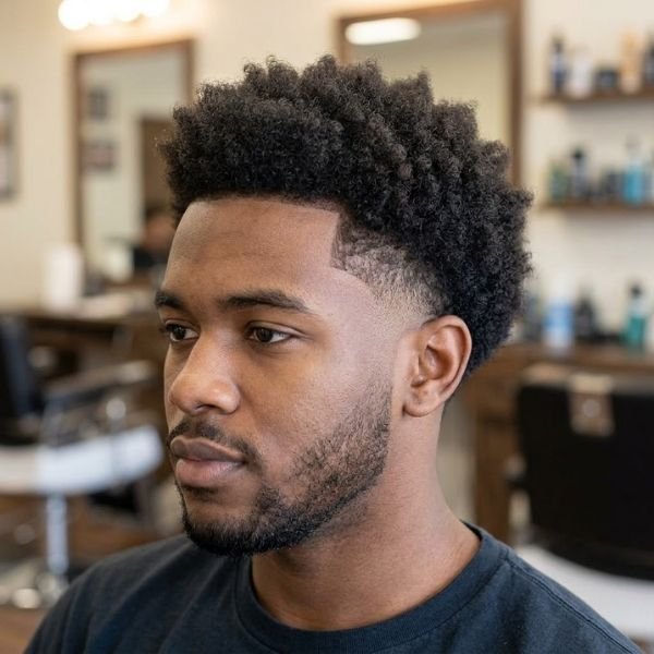 2. Mid Taper Fade With Afro