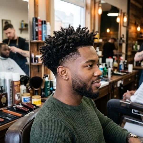 20. Mid Taper Fade Afro With Dreads