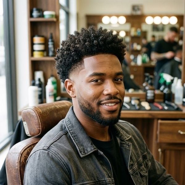 22. Mid Taper Fade Afro With Defined Curls