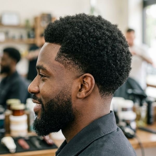 3. Mid Taper Fade Afro for 4C Hair