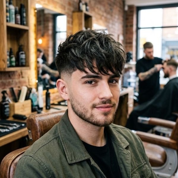4. Mid Taper Fade Textured Fringe