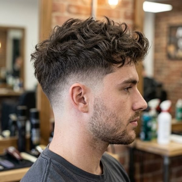 5. Mid Taper Fade With Messy Top