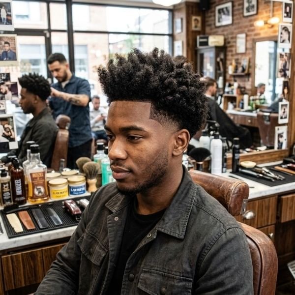 9. Mid Taper Fade Blowout With Textured Hair