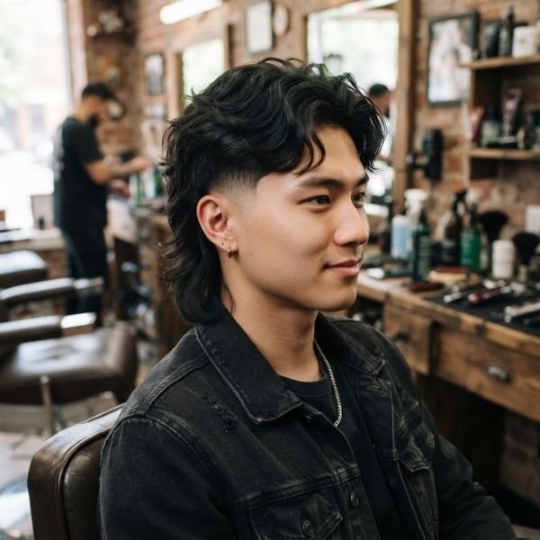 Asian Taper Fade Mullet