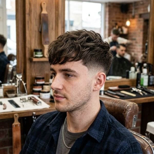 Classic Low Taper Fade Textured Fringe