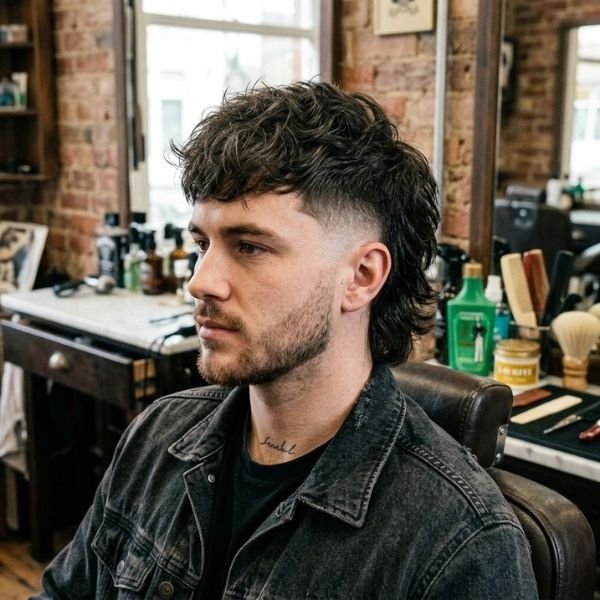 Disconnected Taper Fade Mullet