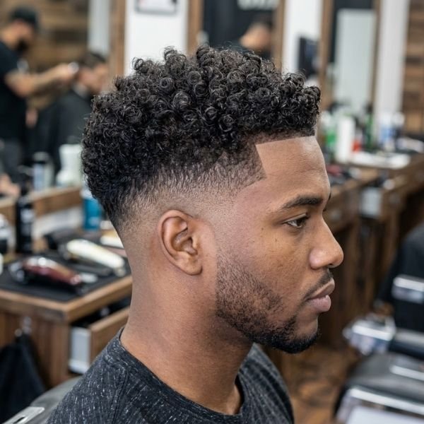 High Taper Fade For Curly Hair