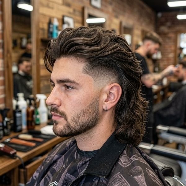 High Taper Fade Mullet