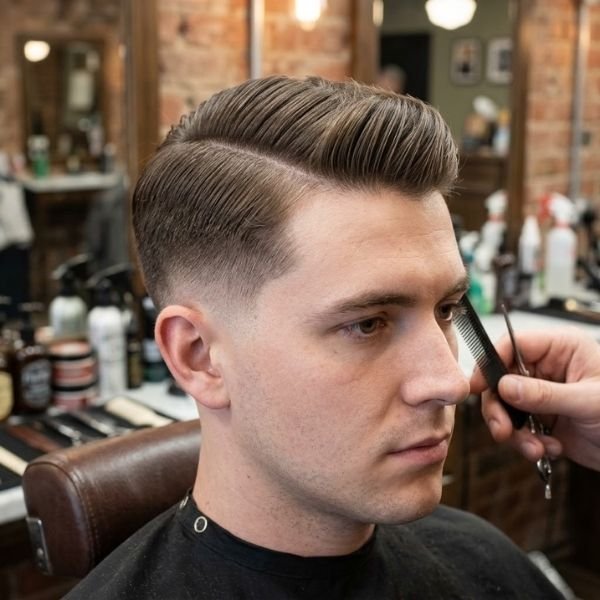 Low Taper Fade Comb Over