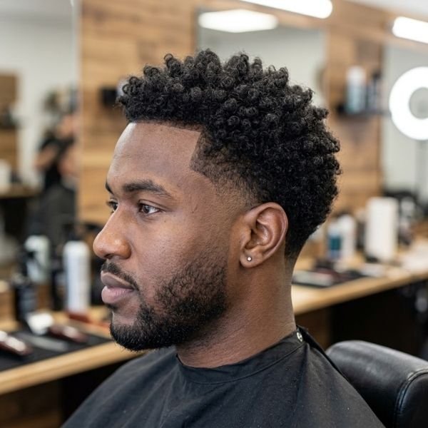 Low Taper Fade For Curly Hair