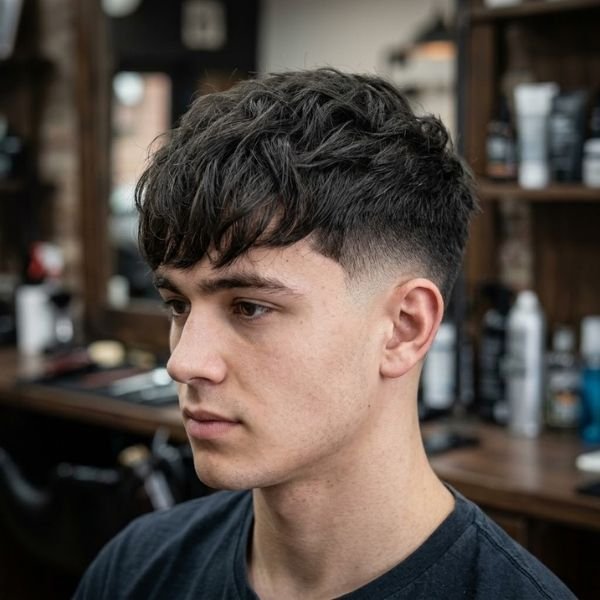 Low Taper Fade With Fringe