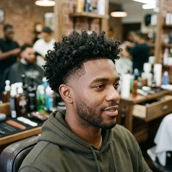 Messy Curls Taper Fade
