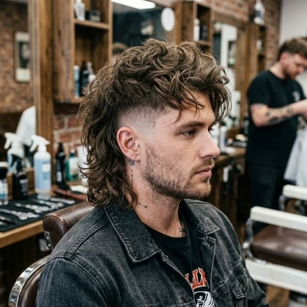 Messy Taper Fade Mullet