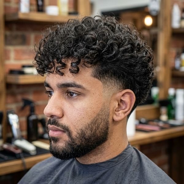 Mid Taper Fade For Curly Hair