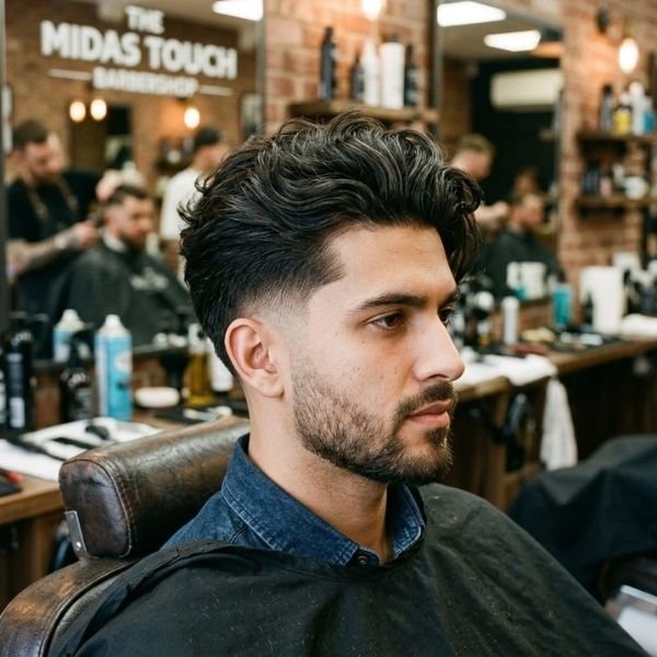 Mid Taper Fade with Long Hair