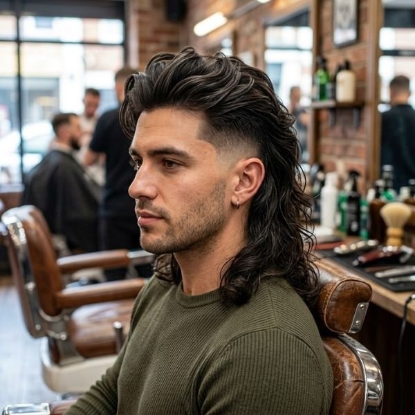 Mullet Taper Fade with Long Hair