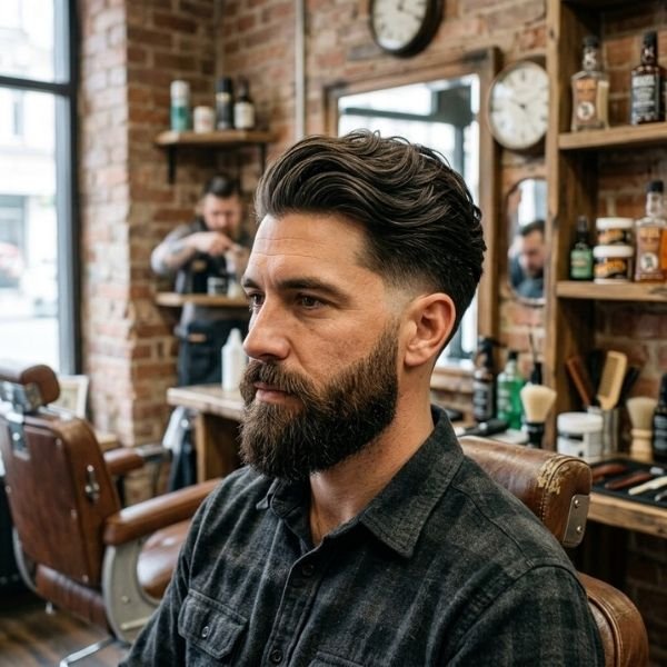 Taper Fade Long Hair with Beard