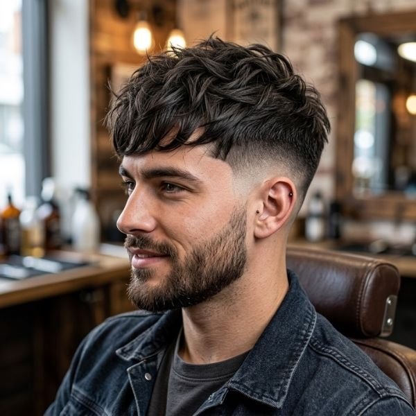 Taper Fade Textured Fringe