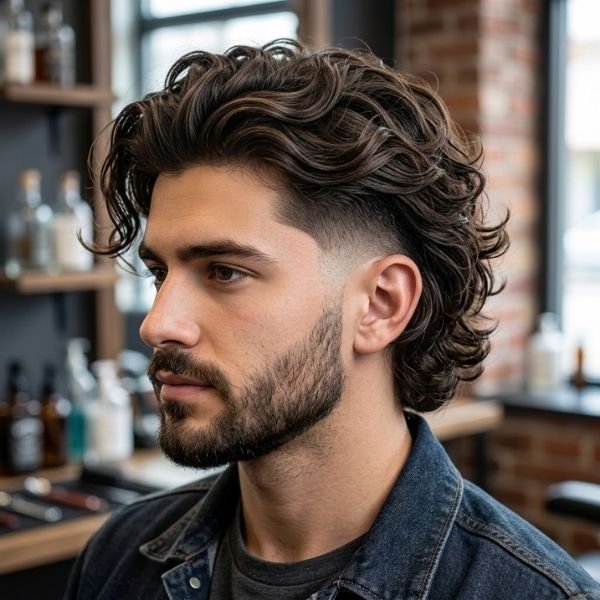 Taper Fade on Long Wavy Hair