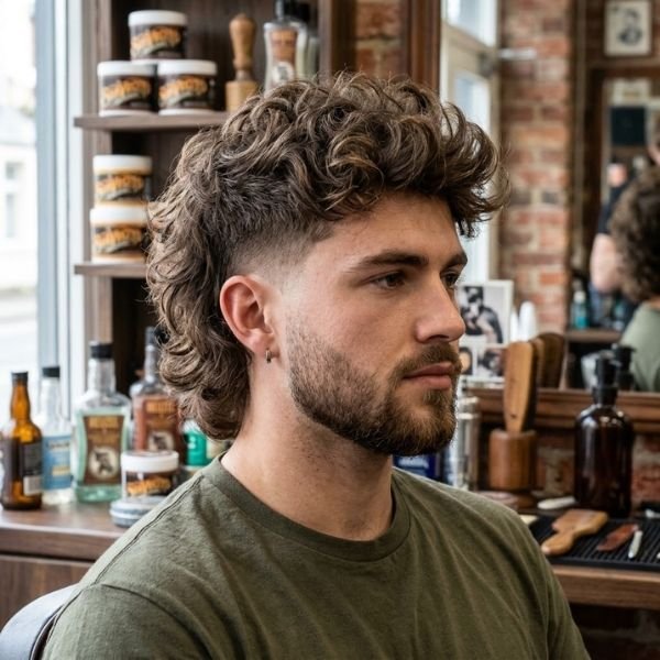 Textured and Fluffy Taper Fade Mullet