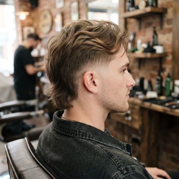 Thin Hair Taper Fade Mullet