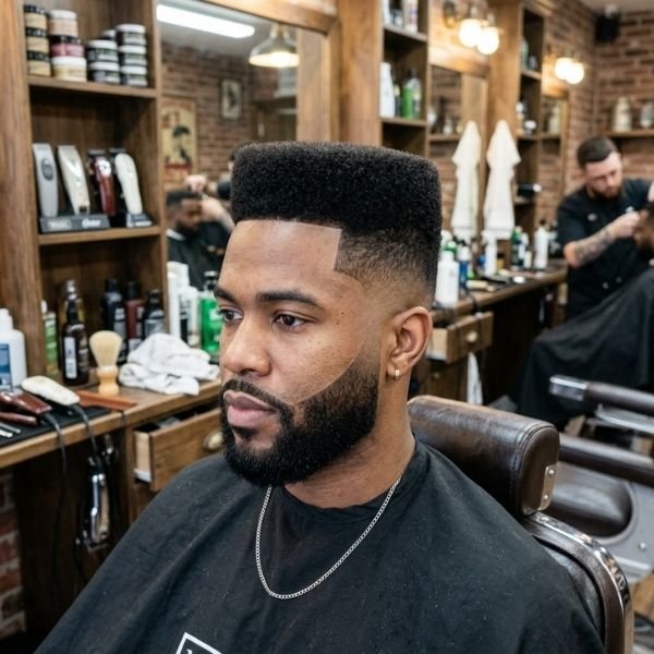 1. Flat Top with Mid Temple Fade