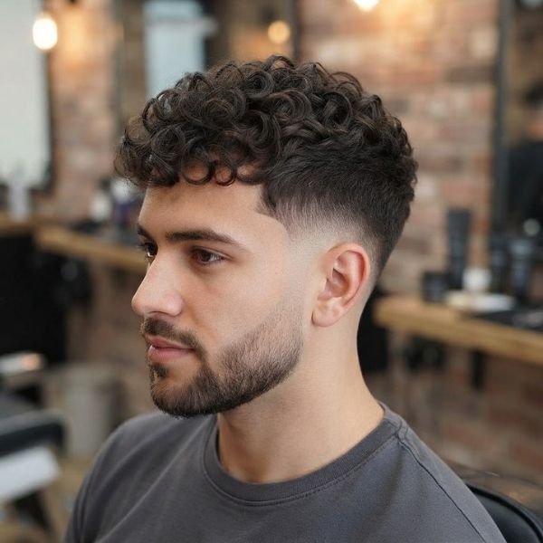 11. Short Curly Burst Fade
