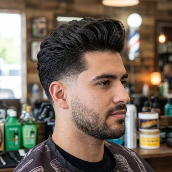 12. Mid Taper Fade with Volume on Top