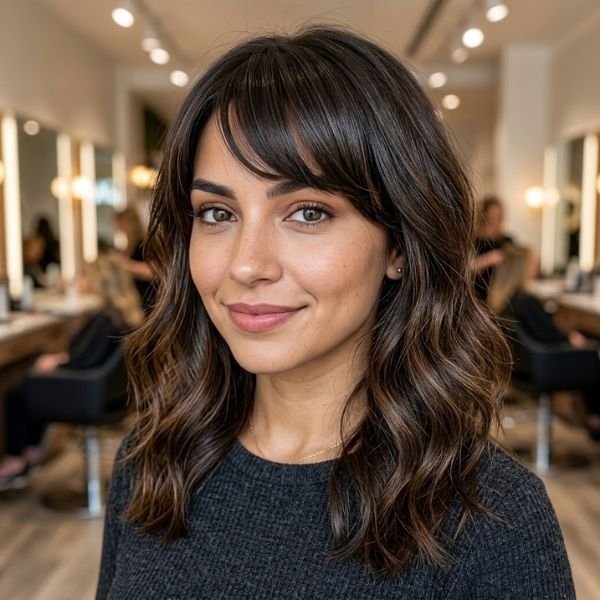 21. Side-Swept Blunt Bangs