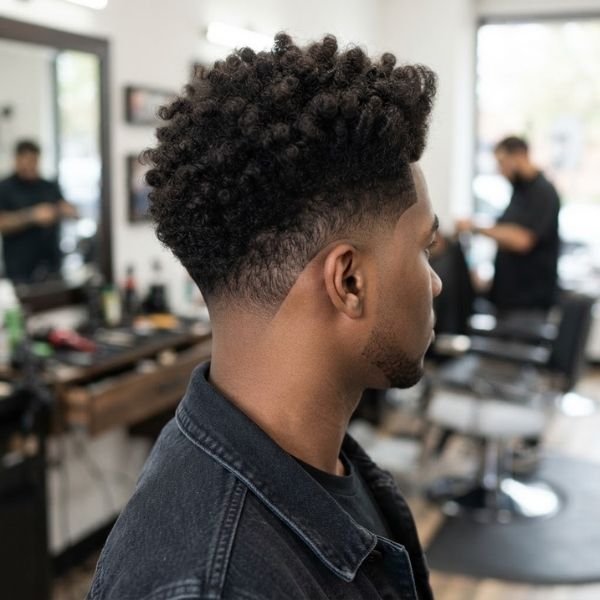 24. Tight Curly Burst Fade
