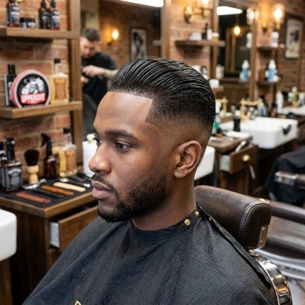 3. High Skin Fade with Slick Back