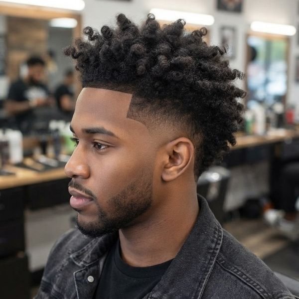 5. High Curly Burst Fade