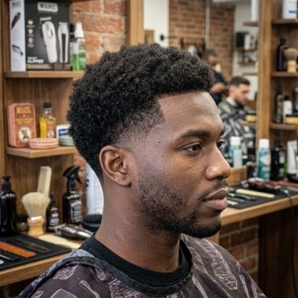 Afro Low Taper Fade Black Haircut