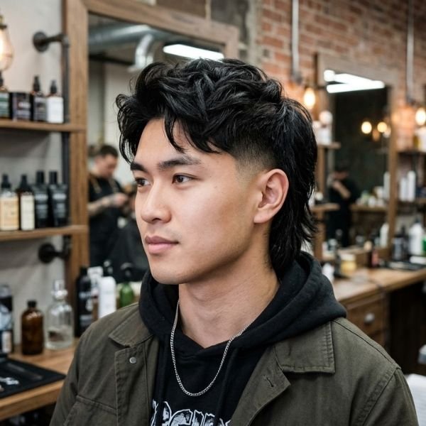 Asian Low Taper Fade Modern Mullet Haircut