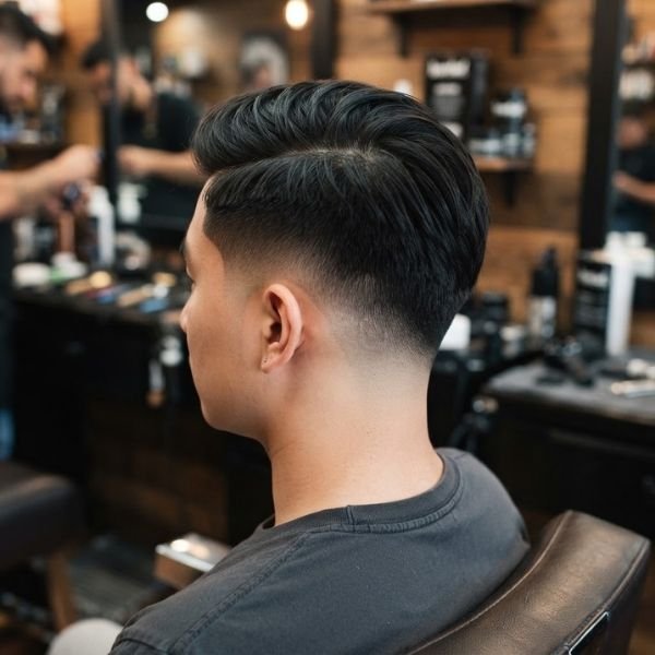 Asian Low Taper Fade Side Part