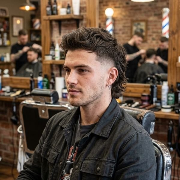 Burst Fade Low Taper Fade Modern Mullet Haircut