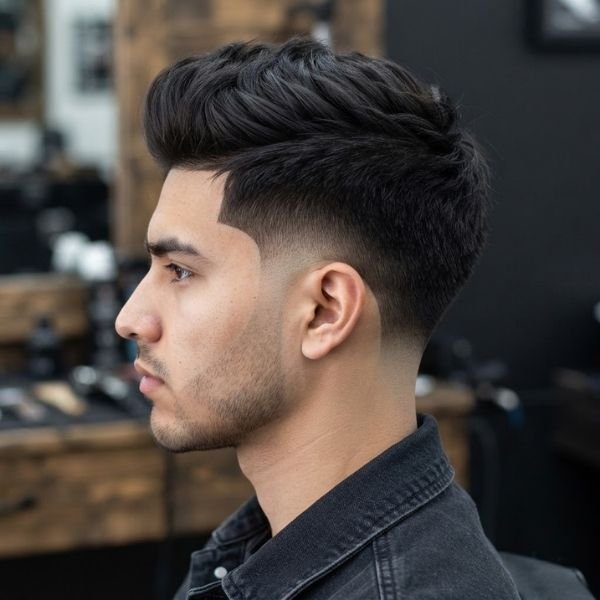 Burst Low Taper Fade Straight Hair