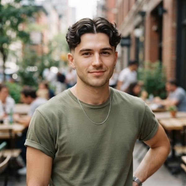 Casual Low Taper Fade Middle Part