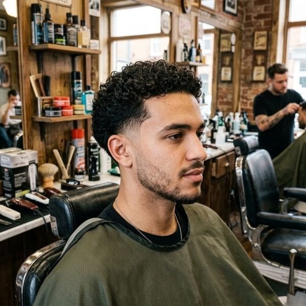 Classic Low Taper Fade Curly Hair