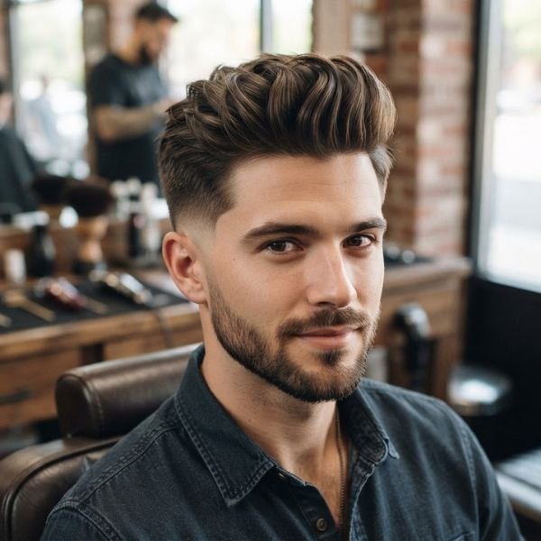 Classic Low Taper Fade Quiff Haircut