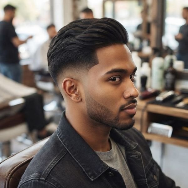 Classic Low Taper Fade Straight Hair