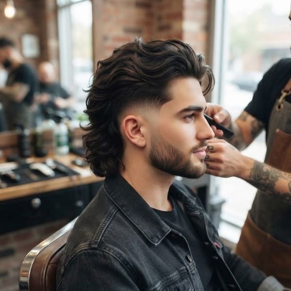 Classic Mid Taper Fade Mullet