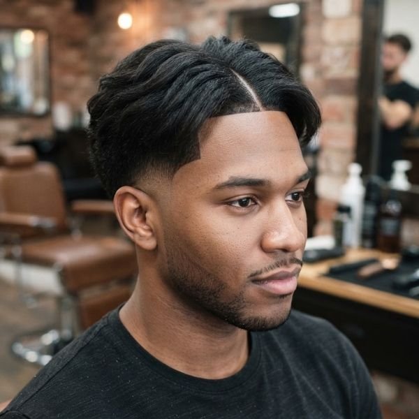 Clean Low Taper Fade Middle Part
